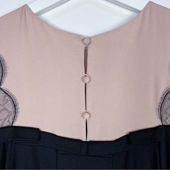 3.1 Philip Lim Silk Pleated Tan Black Top Blouse Size Large - Picture 7 of 13